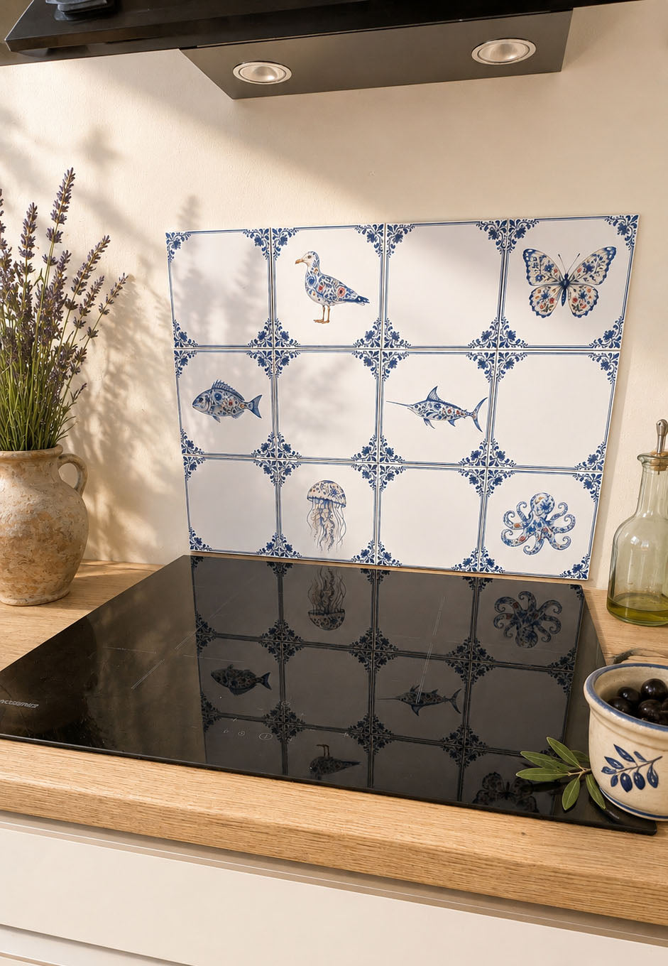 Crédence décorative Riviera Tiles dans un intérieur méditerranéen
