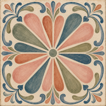 Orange with flowers