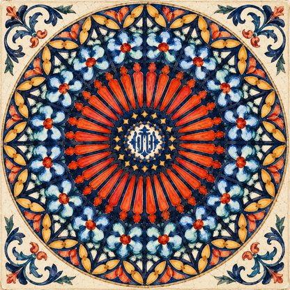 Orange with flowers