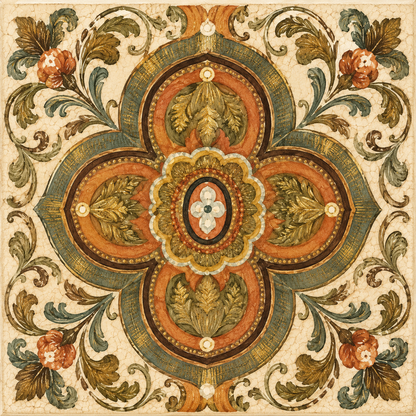 Orange with flowers