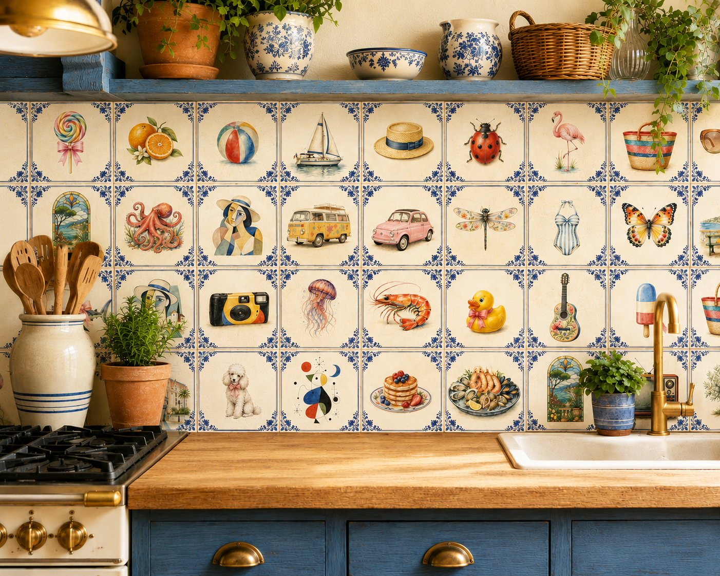 Orange with flowers