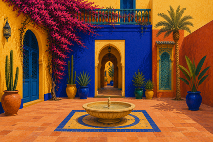 Patio Bleu de Marrakech – Composition Signature – 6 carreaux