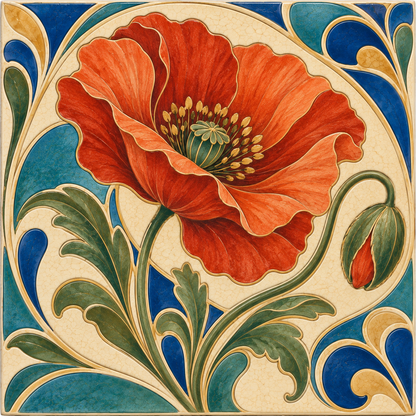 Orange with flowers