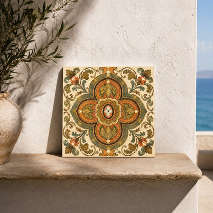 Orange with flowers