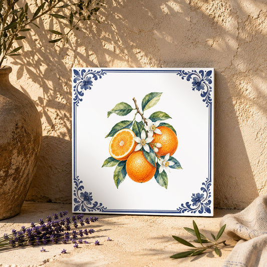 Orange with flowers