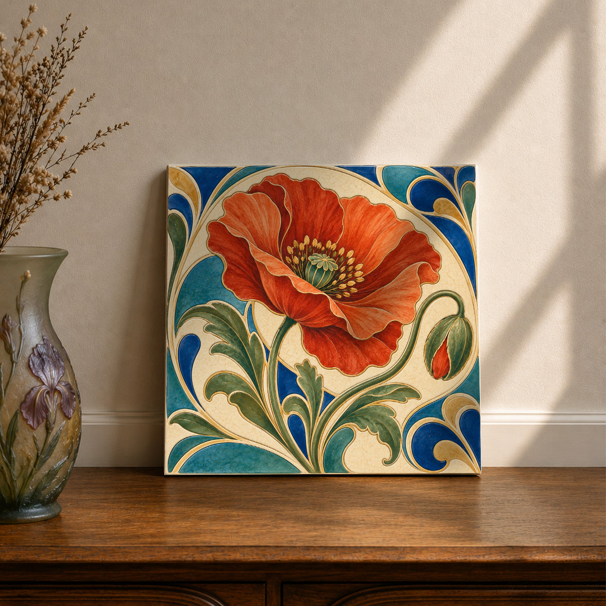 Orange with flowers