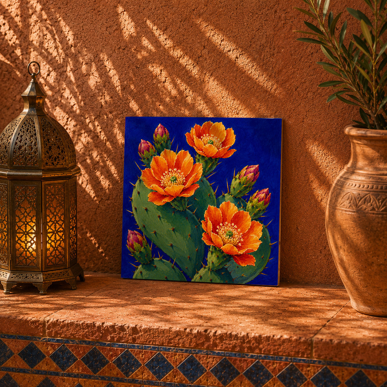 Orange with flowers