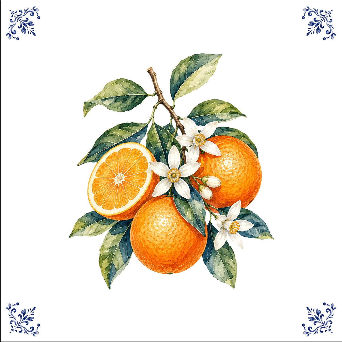 Orange à fleurs