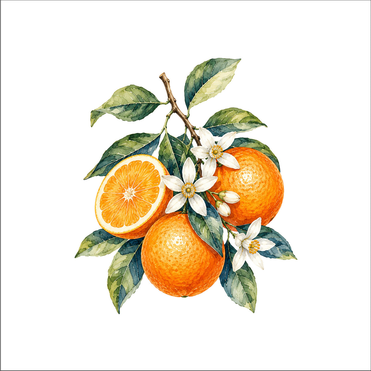 Orange à fleurs