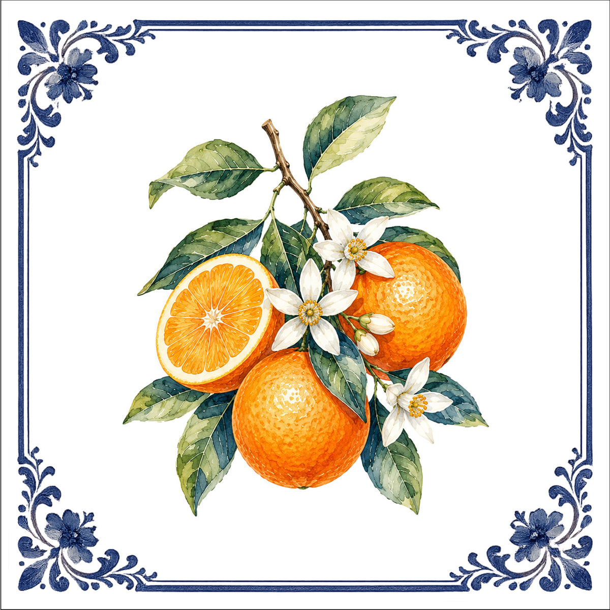 Orange à fleurs