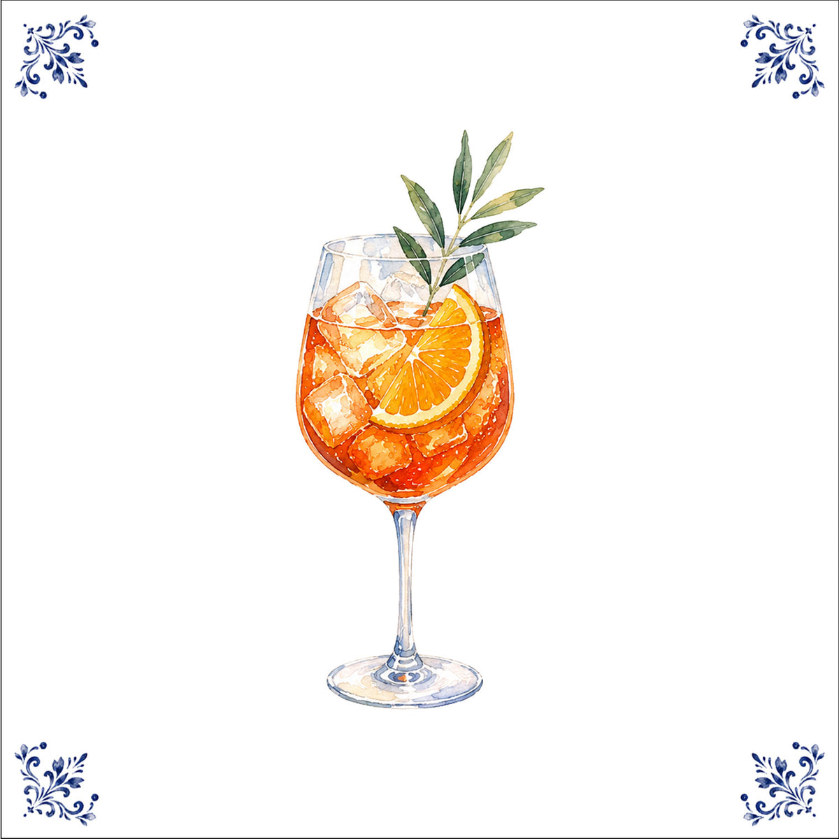 Orange with flowers