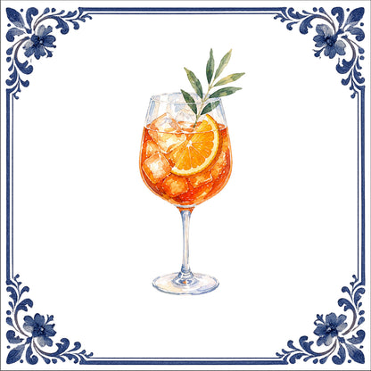 Orange with flowers