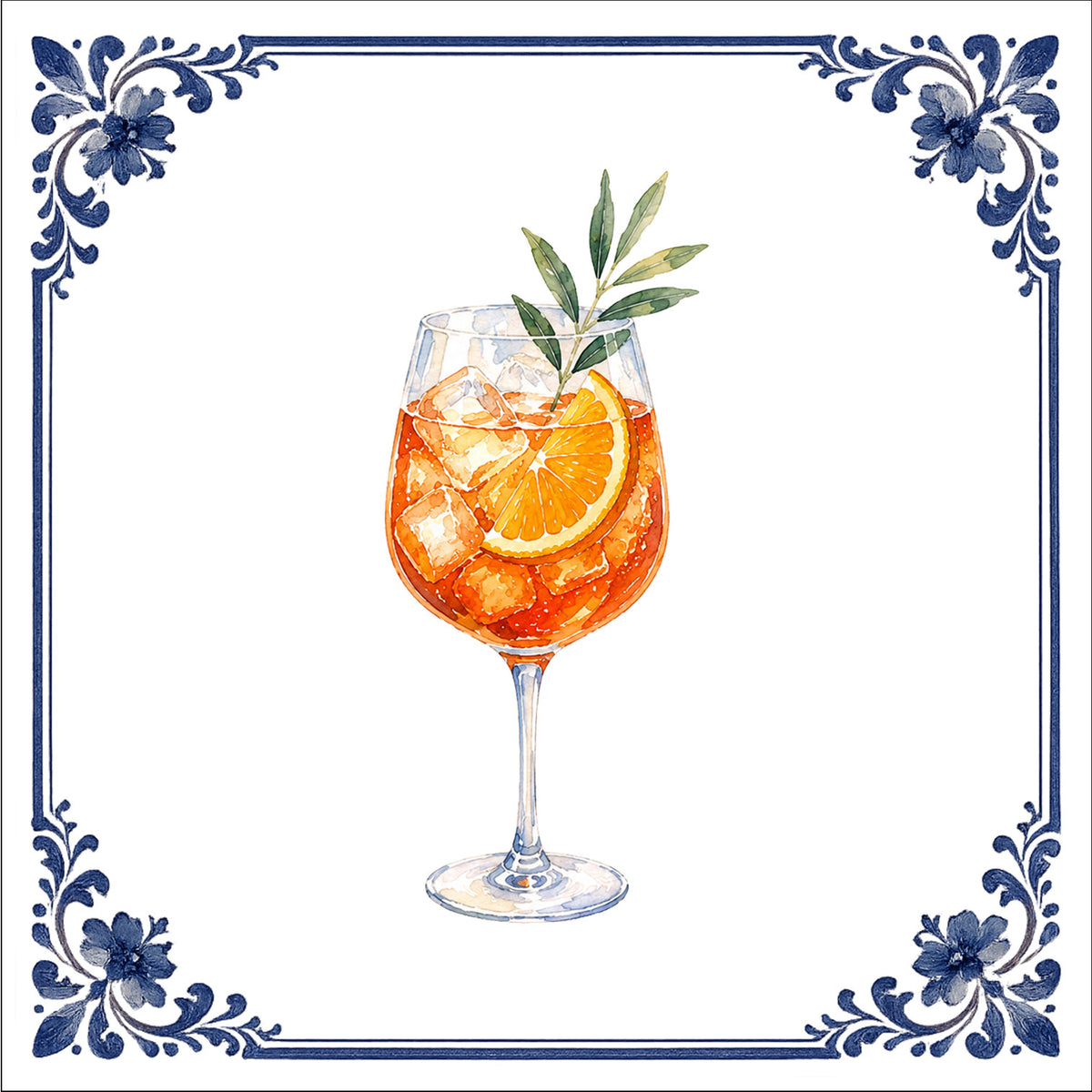 Orange with flowers